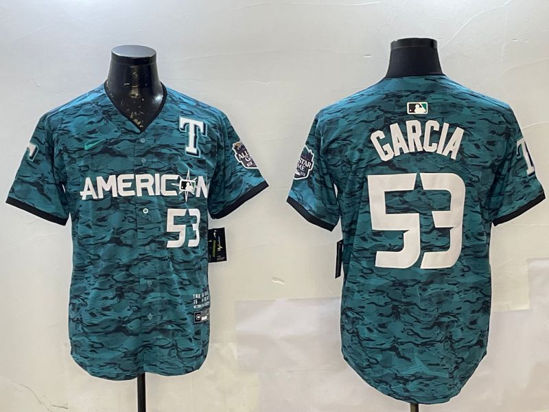 Men Texas Rangers #53 Garcia Blue All star 2025 Nike MLB Jersey style 2